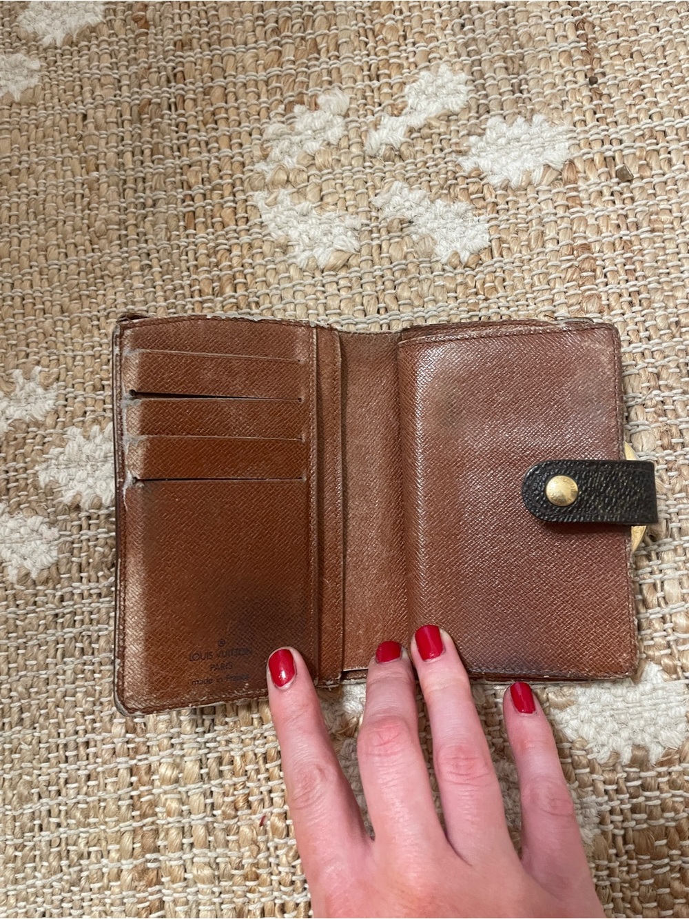 Louis Vuitton Monogram French Purse Wallet Kiss Lock Brown Canvas Vintage AS IS - Picture 5 of 8